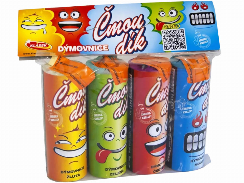 Fumigènes 40sec Lot de 4 (Jaune, Vert, Rouge, Bleu)