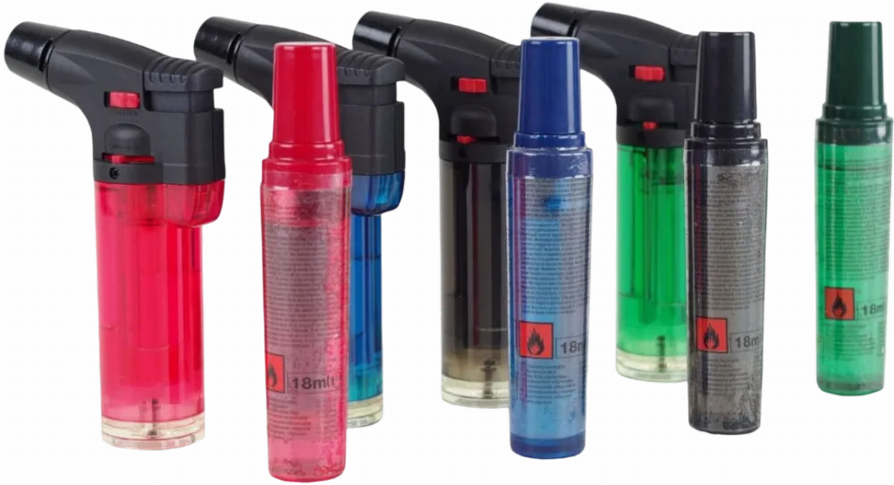 Briquet Tempête Chalumeau + Recharge de Gaz 18 ml Incluse (différents coloris disponibles)