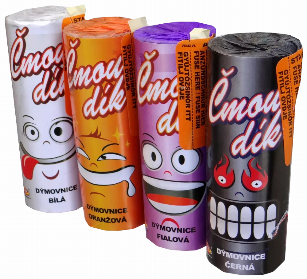 Fumigènes 40sec Lot de 4 (Blanc, Orange, Violet, Noir)
